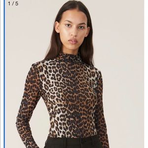 Ganni leopard turtleneck - long sleeve